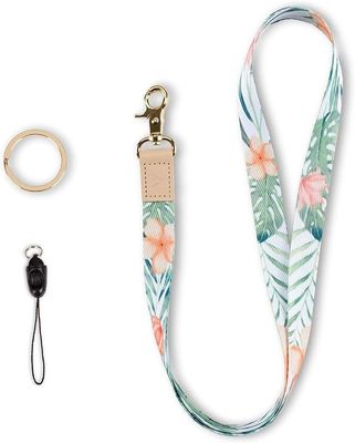 Impressão de segurança personalizada Polyester Neck Lanyards com carteira portadores Keychain telefone celular