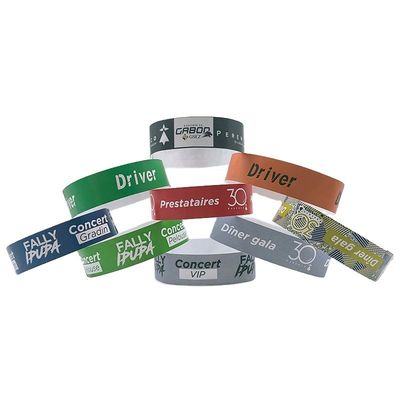 Impressão em uma cor 1' 3/4' Solid Color Inkjet Printable Tyvek Pulseiras para Eventos