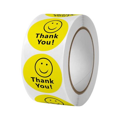 1 polegada 25mm autocolante personalizado lindo arco-íris obrigado autocolante para decoração de presente