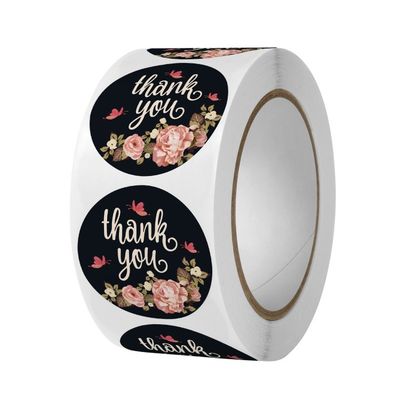 1 polegada 25mm autocolante personalizado lindo arco-íris obrigado autocolante para decoração de presente