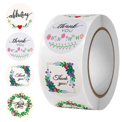 1 polegada 25mm autocolante personalizado lindo arco-íris obrigado autocolante para decoração de presente