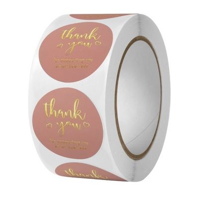 1 polegada 25mm autocolante personalizado lindo arco-íris obrigado autocolante para decoração de presente