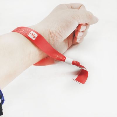 350*15mm Logotipo personalizado Presentes de promoção Pulseiras de poliéster tecidas para evento festival