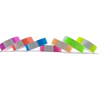 250*25mm/250*19mm Logotipo impresso sob medida Pulseiras de papel ecológico em multicolor para festival