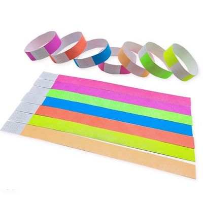 250*25mm/250*19mm Logotipo impresso sob medida Pulseiras de papel ecológico em multicolor para festival
