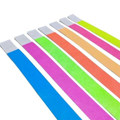 250*25mm/250*19mm Logotipo impresso sob medida Pulseiras de papel ecológico em multicolor para festival