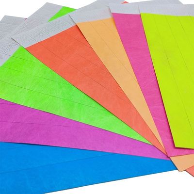 Neon color Tyvek customizable pulseiras 250 * 19mm para festivais e concertos
