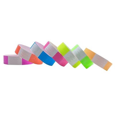 Neon color Tyvek customizable pulseiras 250 * 19mm para festivais e concertos
