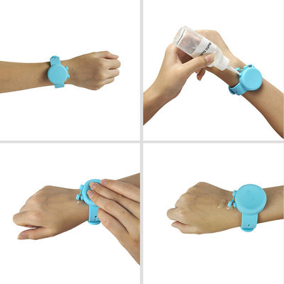 Pulseira de desinfetante de mão de silicone com dispensador ajustável Pulseira Arte colecionável