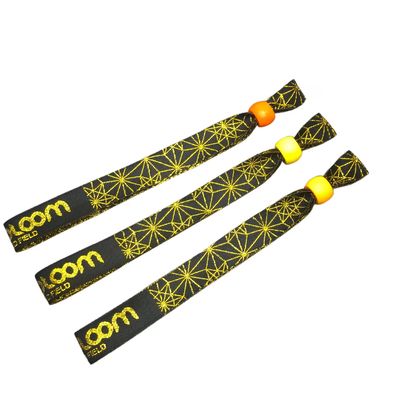 Festa e evento RFID pulseiras de tecido de cetim personalizado com impressão de logotipo Tamanho 350 * 15mm