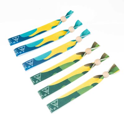Festa e evento RFID pulseiras de tecido de cetim personalizado com impressão de logotipo Tamanho 350 * 15mm