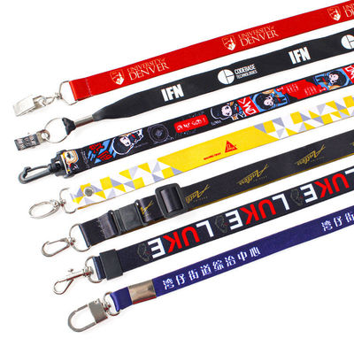 Chave de Chave Cinturão de cordão de cordão de cordão Custom Logo Polyester para Acessórios de cordão de pescoço