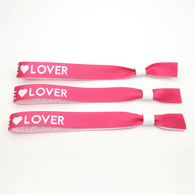Eventos personalizados Festa de festa RFID Chips Satin Tecido pulseiras com impressão de logotipo