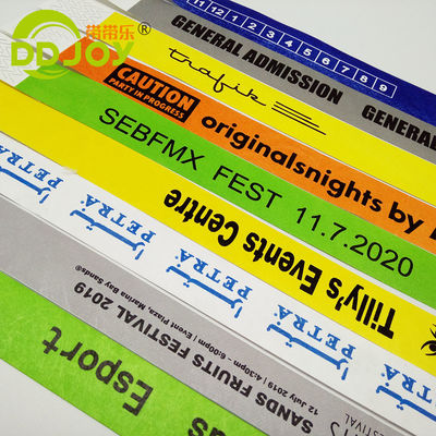 Pulseiras de papel de identificação segura e à prova d'água para fornecedores convidados