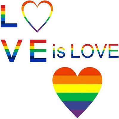 Artesanato de presente de 1,5 polegadas 500 pcs/rolo estriado em forma de coração amor gay orgulho Rainbow Heart Sticker