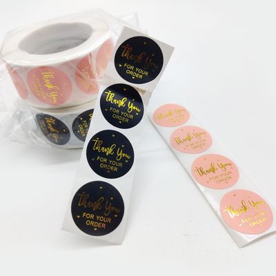 1 polegada resistente à água papel kraft rolo logotipo de ouro etiquetas autocolantes para encomenda personalizada