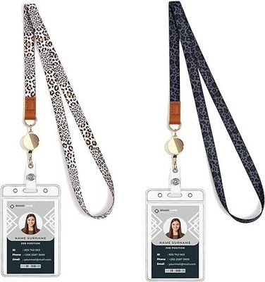 Corda de pendurar de cartão de trabalho de PVC personalizada com cinto de peito de cartão de identificação de nylon e fivela de metal