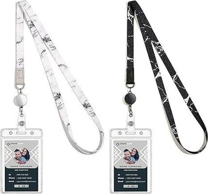 Corda de pendurar de cartão de trabalho de PVC personalizada com cinto de peito de cartão de identificação de nylon e fivela de metal