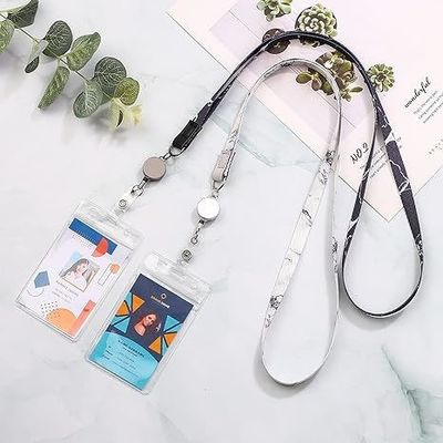 Corda de pendurar de cartão de trabalho de PVC personalizada com cinto de peito de cartão de identificação de nylon e fivela de metal