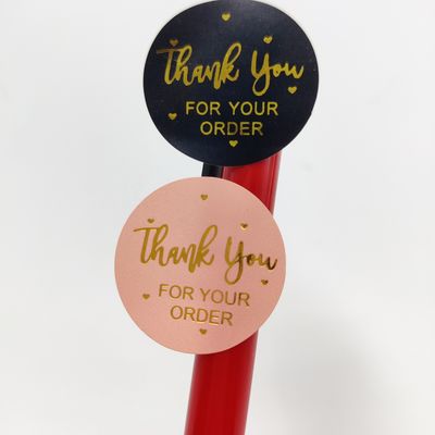1 polegada resistente à água papel kraft rolo logotipo de ouro etiquetas autocolantes para encomenda personalizada