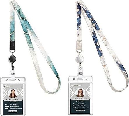 Corda de pendurar de cartão de trabalho de PVC personalizada com cinto de peito de cartão de identificação de nylon e fivela de metal