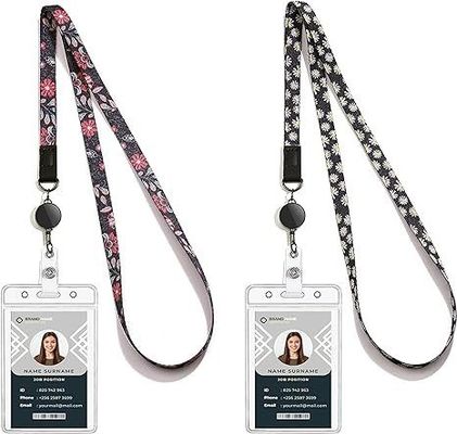 Corda de pendurar de cartão de trabalho de PVC personalizada com cinto de peito de cartão de identificação de nylon e fivela de metal