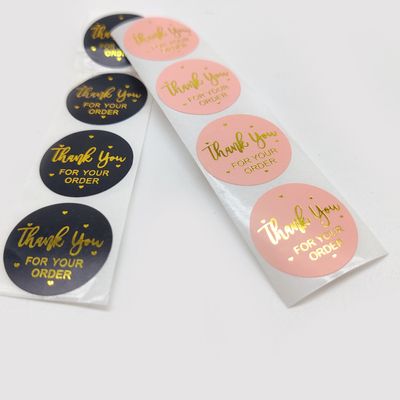 1 polegada resistente à água papel kraft rolo logotipo de ouro etiquetas autocolantes para encomenda personalizada
