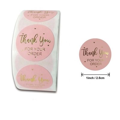 1 polegada resistente à água papel kraft rolo logotipo de ouro etiquetas autocolantes para encomenda personalizada