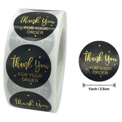 1 polegada resistente à água papel kraft rolo logotipo de ouro etiquetas autocolantes para encomenda personalizada