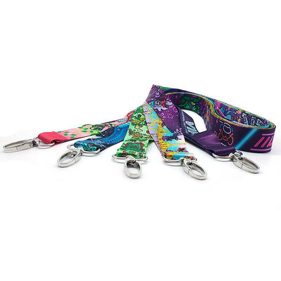 Lanyards de pescoço de poliéster de sublimação com separação e fivela de segurança