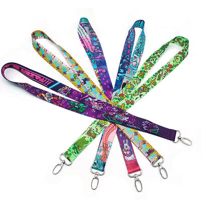 Lanyards de pescoço de poliéster de sublimação com separação e fivela de segurança