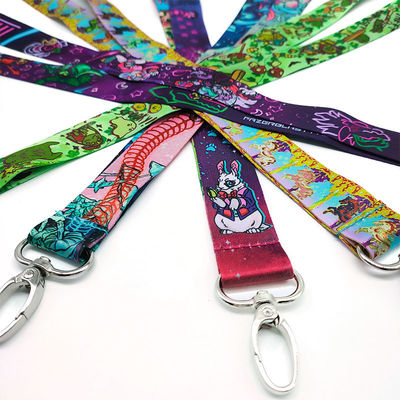 Lanyards de pescoço de poliéster de sublimação com separação e fivela de segurança