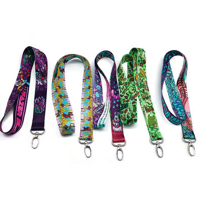 Lanyards de pescoço de poliéster de sublimação com separação e fivela de segurança