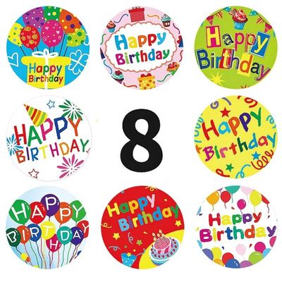 500pcs Cartoons para crianças Cartilagens de aniversário adesivos Adesivo para decoração de festa