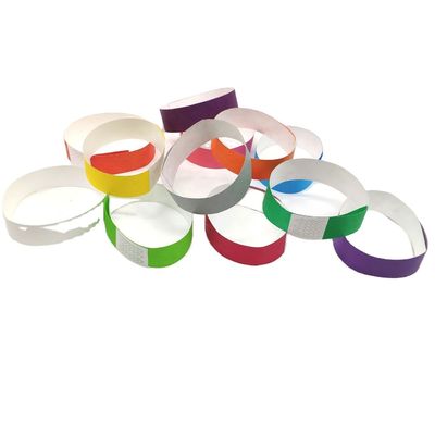 Papel de identificação Tyvek pulseiras Logotipo personalizado e código de barras para identificação