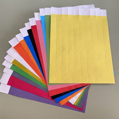 Papel de identificação Tyvek pulseiras Logotipo personalizado e código de barras para identificação