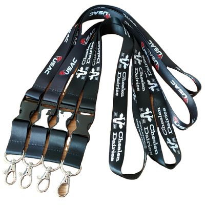 Lanyards de sublimação personalizados para agência de viagens 1 Impressão a cores e fivela de segurança