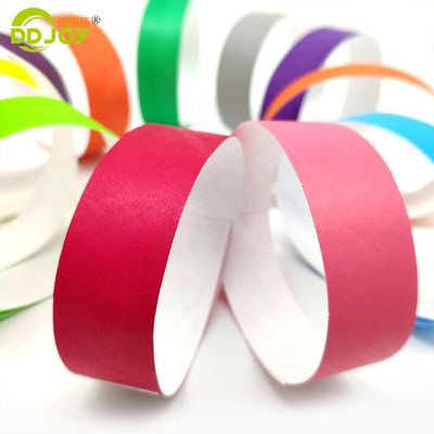 Papel de identificação Tyvek pulseiras Logotipo personalizado e código de barras para identificação