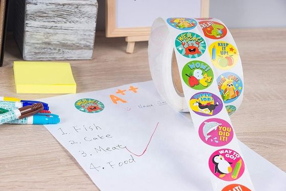 1 polegada de 25mm adesivos redondos 500 pcs animais fofos rótulos para recompensas escolares e professores