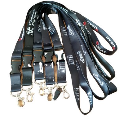 Lanyards de sublimação personalizados para agência de viagens 1 Impressão a cores e fivela de segurança