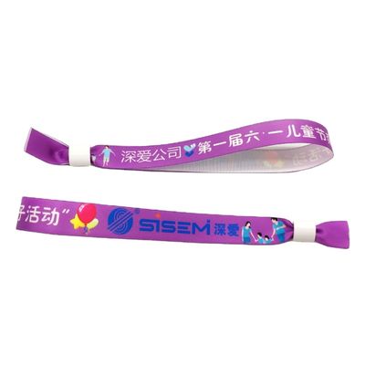 Artwork Logotipo sob medida Sublimação Lanyard curto Pulseira de uso descartável tecida para festival