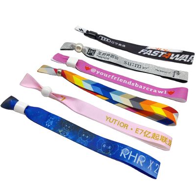 Pulseiras personalizadas de tecido tecido para eventos Impressão unilateral e dupla