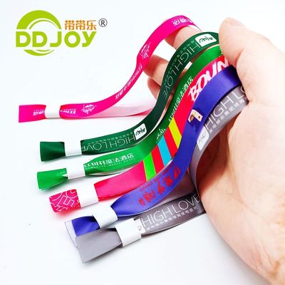 Pulseiras personalizadas de tecido tecido para eventos Impressão unilateral e dupla