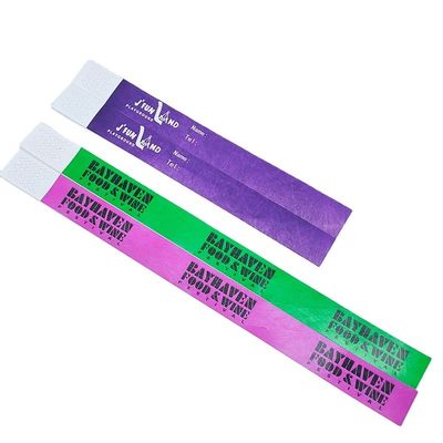 Logotipo personalizado Tyvek pulseiras para uma vez em adultos e crianças pulseira de papel Eventos VIP