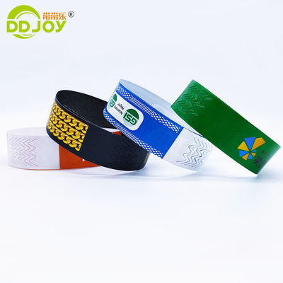 Logotipo personalizado Tyvek pulseiras para uma vez em adultos e crianças pulseira de papel Eventos VIP