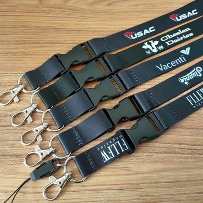 Acessórios de seda corante sublimação poliéster cordas para chaveiro logotipo personalizado 900 * 15 * 0,65mm