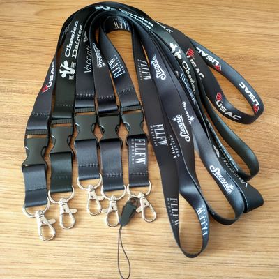 Acessórios de seda corante sublimação poliéster cordas para chaveiro logotipo personalizado 900 * 15 * 0,65mm