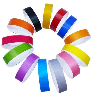 250*25mm/250*19mm resistente a lágrimas impermeável DuPont Tyvek papel pulseira para eventos