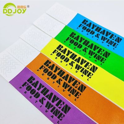 250*25mm/250*19mm resistente a lágrimas impermeável DuPont Tyvek papel pulseira para eventos