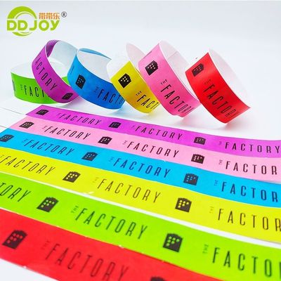 250*25mm/250*19mm resistente a lágrimas impermeável DuPont Tyvek papel pulseira para eventos